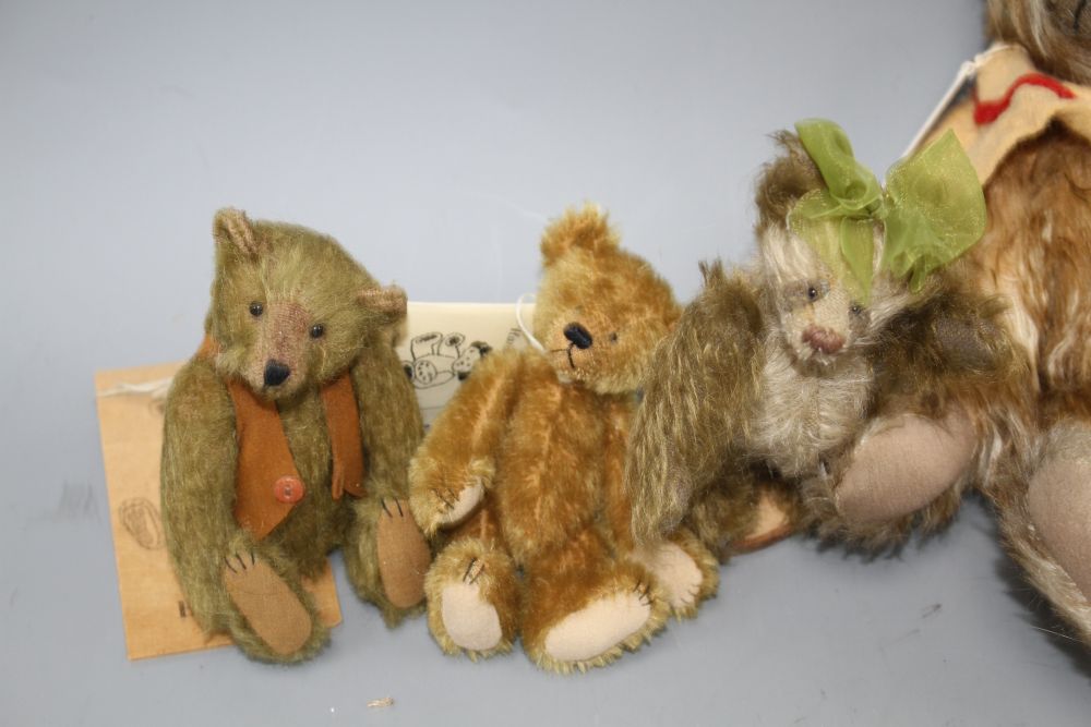 Twelve miniature Teddy Herman, eighteen miniature bears including Mystic Bears, Herman Pawsey & others